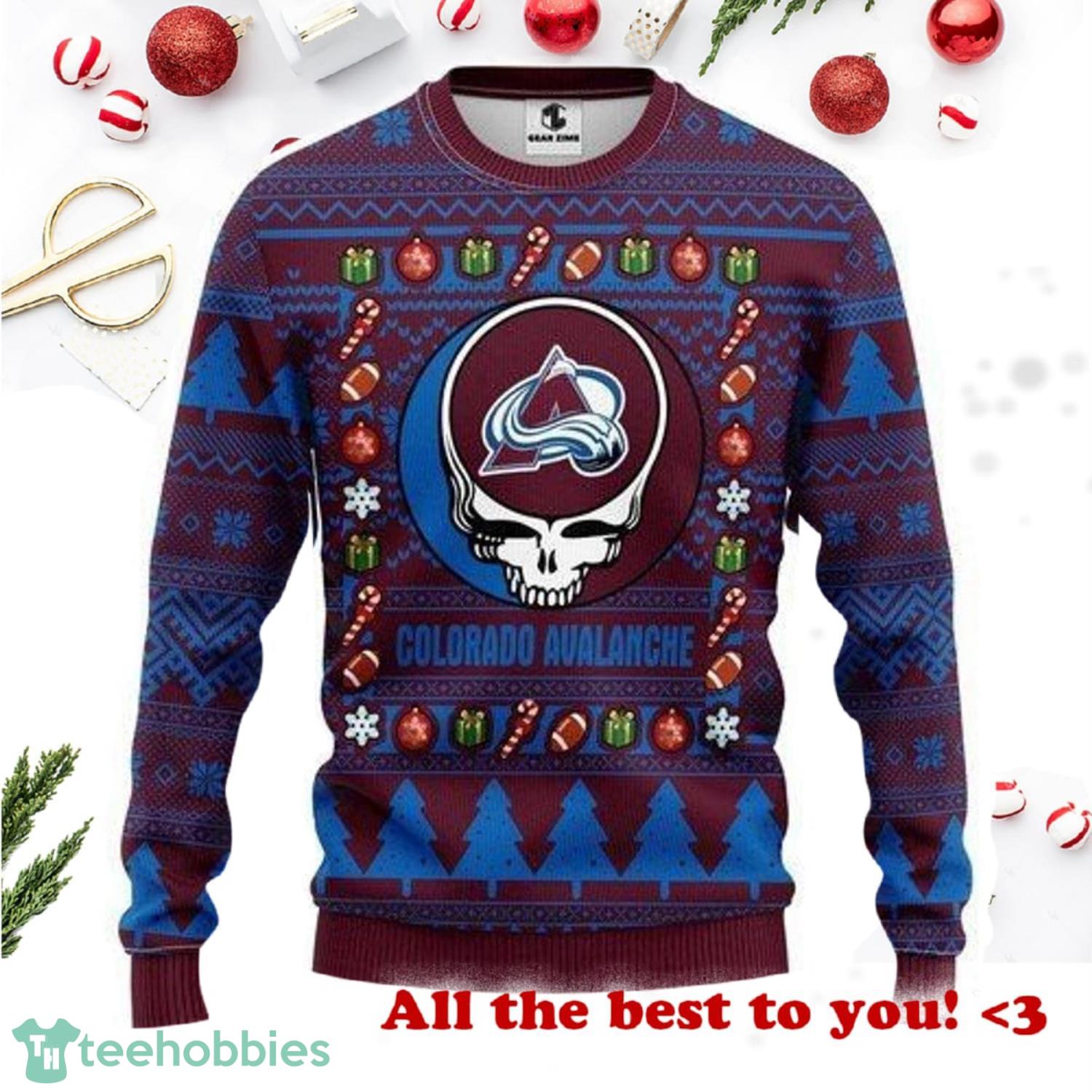 Personalized NHL Colorado Avalanche Elk Pattern Ugly Christmas Sweater  Perfect Gift For Football Fans