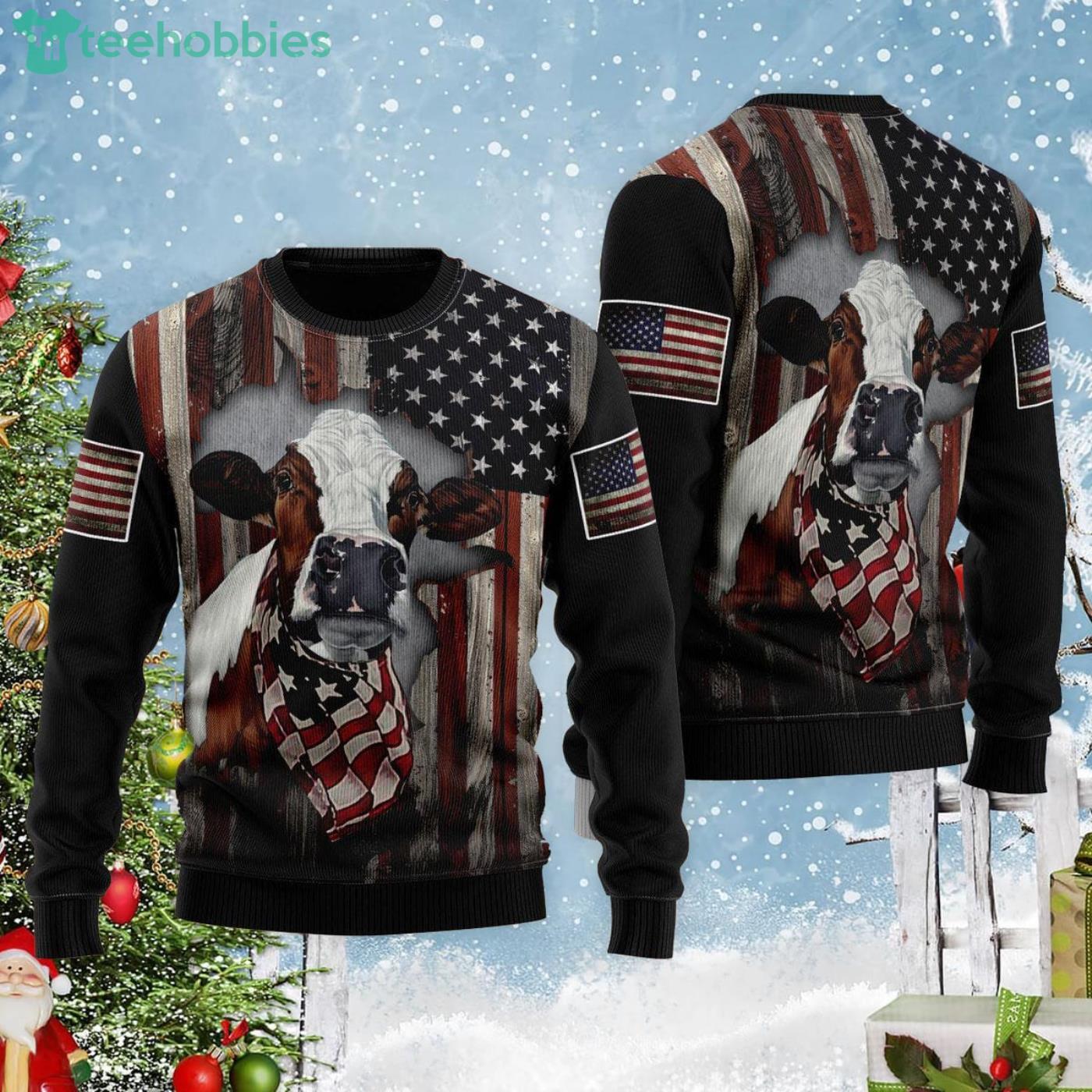 Patriotic ugly sale christmas sweater