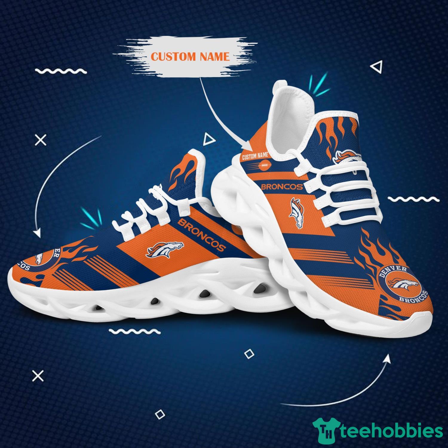 Custom Name Denver Broncos Max Soul Sneaker Shoes For Fans Product Photo 2 Custom Name Denver Broncos Max Soul Sneaker Shoes For Fans Product Photo 2
