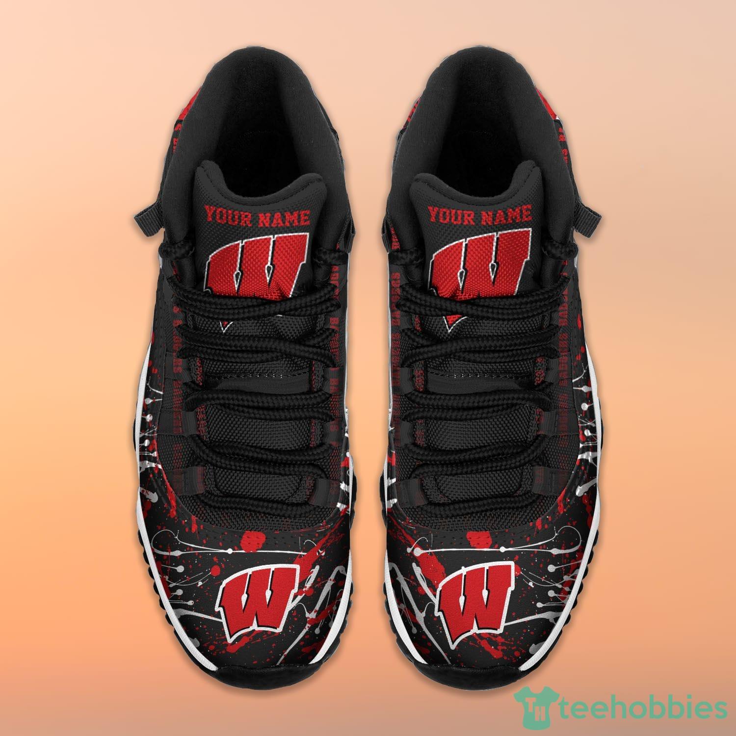 Custom Name Wisconsin Badgers Air Jordan 11 Sneakers Shoes