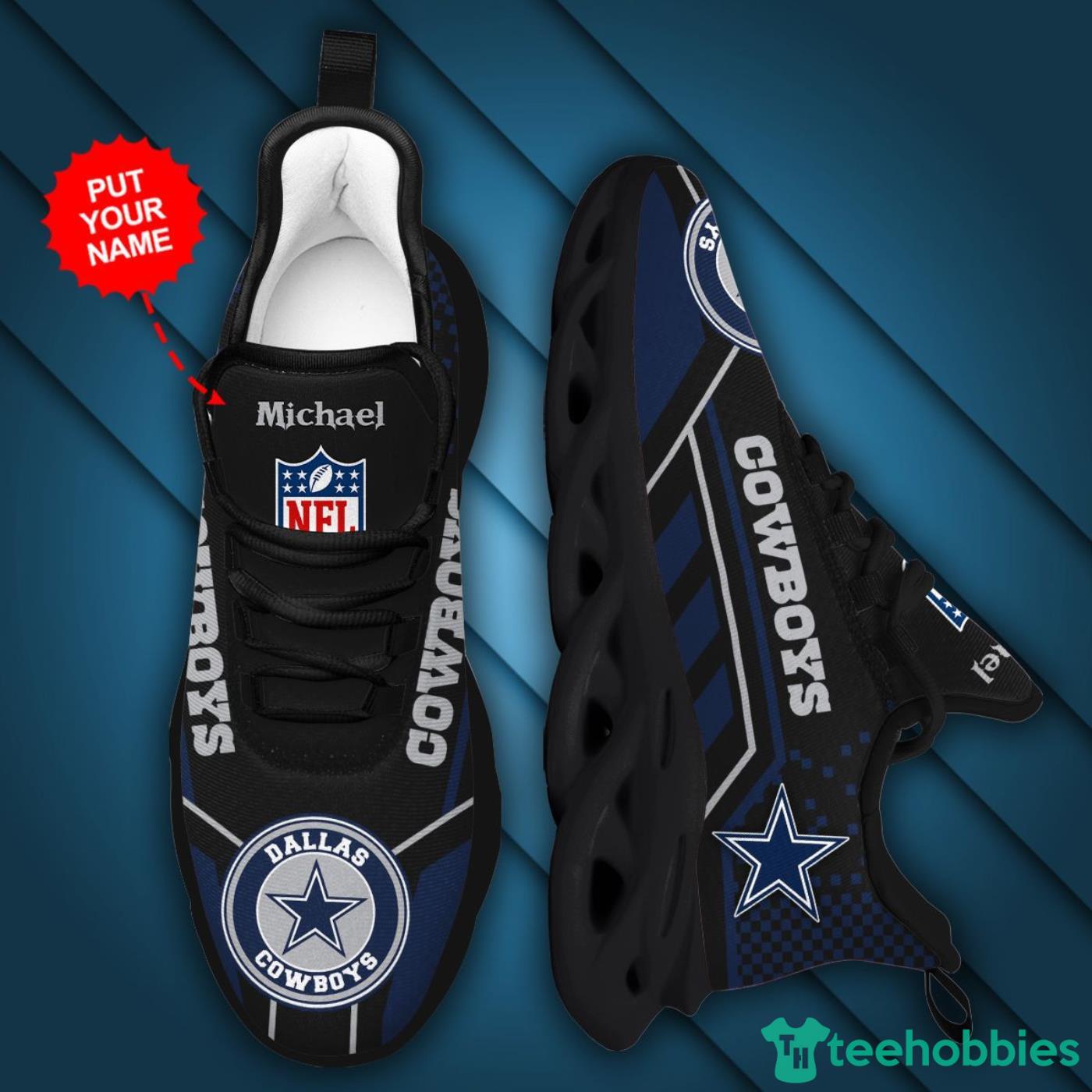 Dallas Cowboys NFL Custom Name Angle Wings Max Soul Shoes For Men