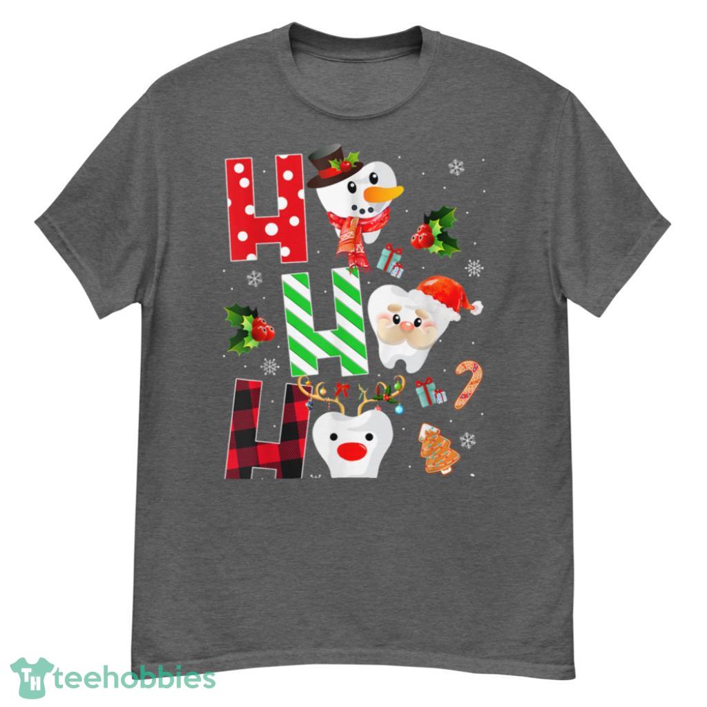 Dentist Christmas Ho Ho Ho Teeth Santa Reindeer Xmas Christmas Shirt - G500 Men’s Classic T-Shirt-1