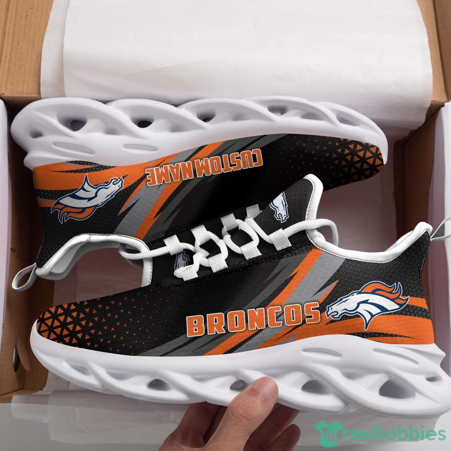 Denver Broncos Triangle Custom Name Max Soul Sneaker Shoes Product Photo 1