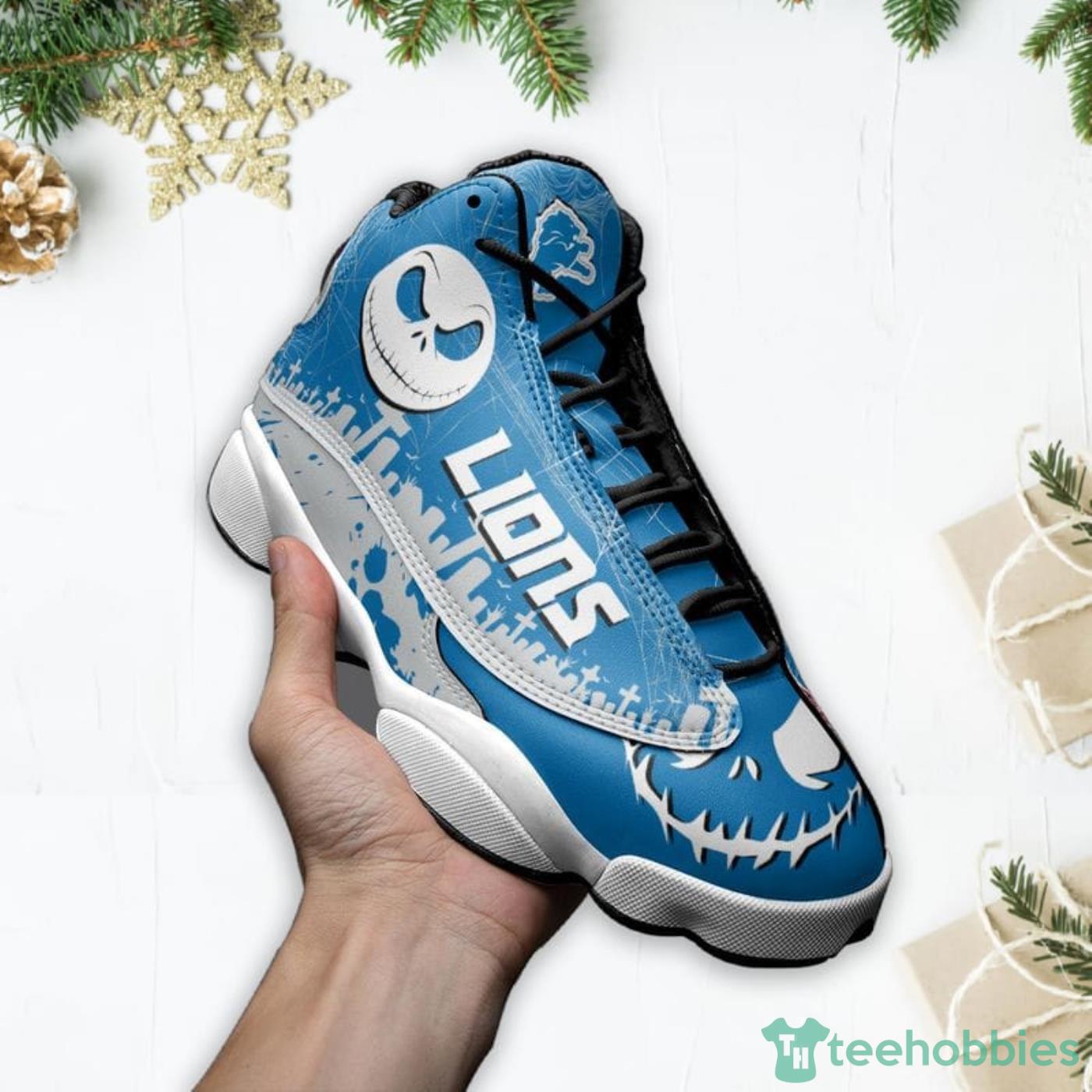 Detroit Lions Jack Skellington Halloween Air Jordan 13 Shoes For Fans Product Photo 3 Detroit Lions Jack Skellington Halloween Air Jordan 13 Shoes For Fans Product Photo 3