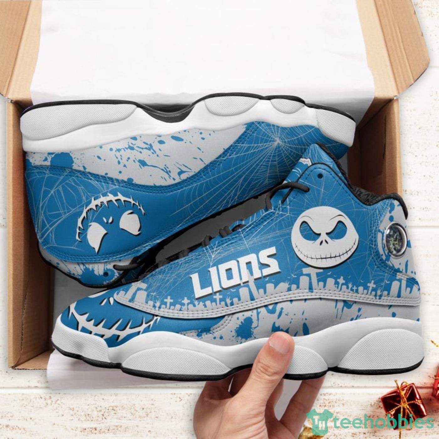 Detroit Lions Jack Skellington Halloween Air Jordan 13 Shoes For Fans Product Photo 5 Detroit Lions Jack Skellington Halloween Air Jordan 13 Shoes For Fans Product Photo 5