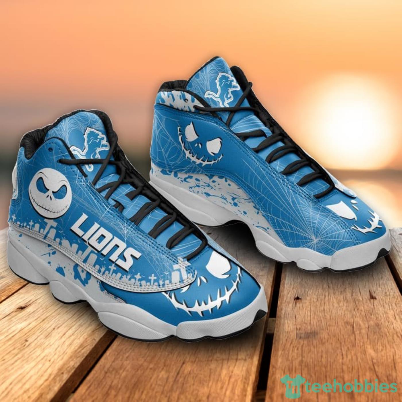 Detroit Lions Jack Skellington Halloween Air Jordan 13 Shoes For Fans Product Photo 1 Detroit Lions Jack Skellington Halloween Air Jordan 13 Shoes For Fans Product Photo 1