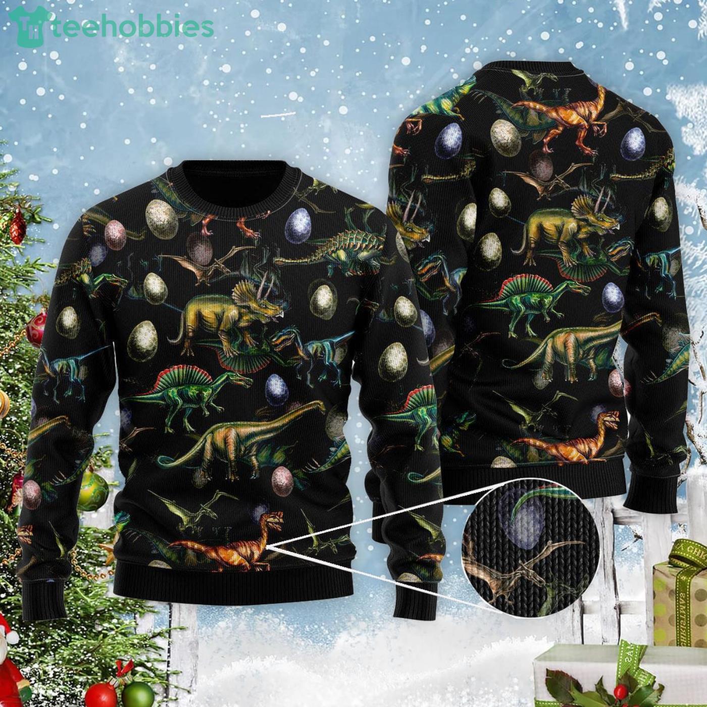 Dinosaurs Christmas Party Christmas Gift Ugly Christmas Sweater Product Photo 1
