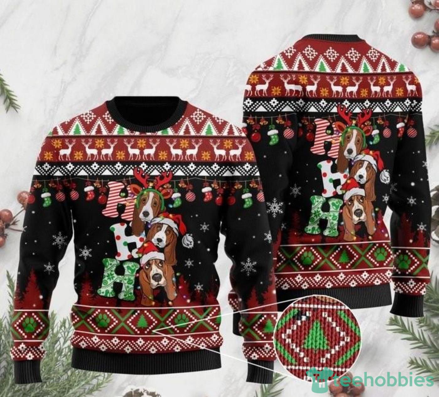 basset christmas sweater