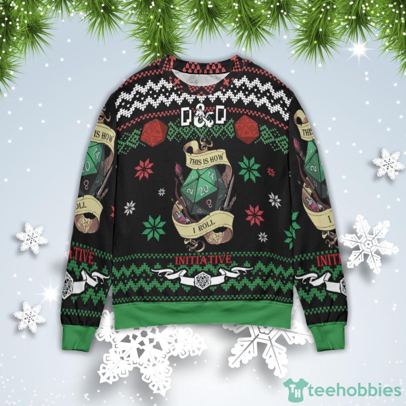 Dungeons And Dragons Christmas Gift Ugly Christmas Sweater Product Photo 1