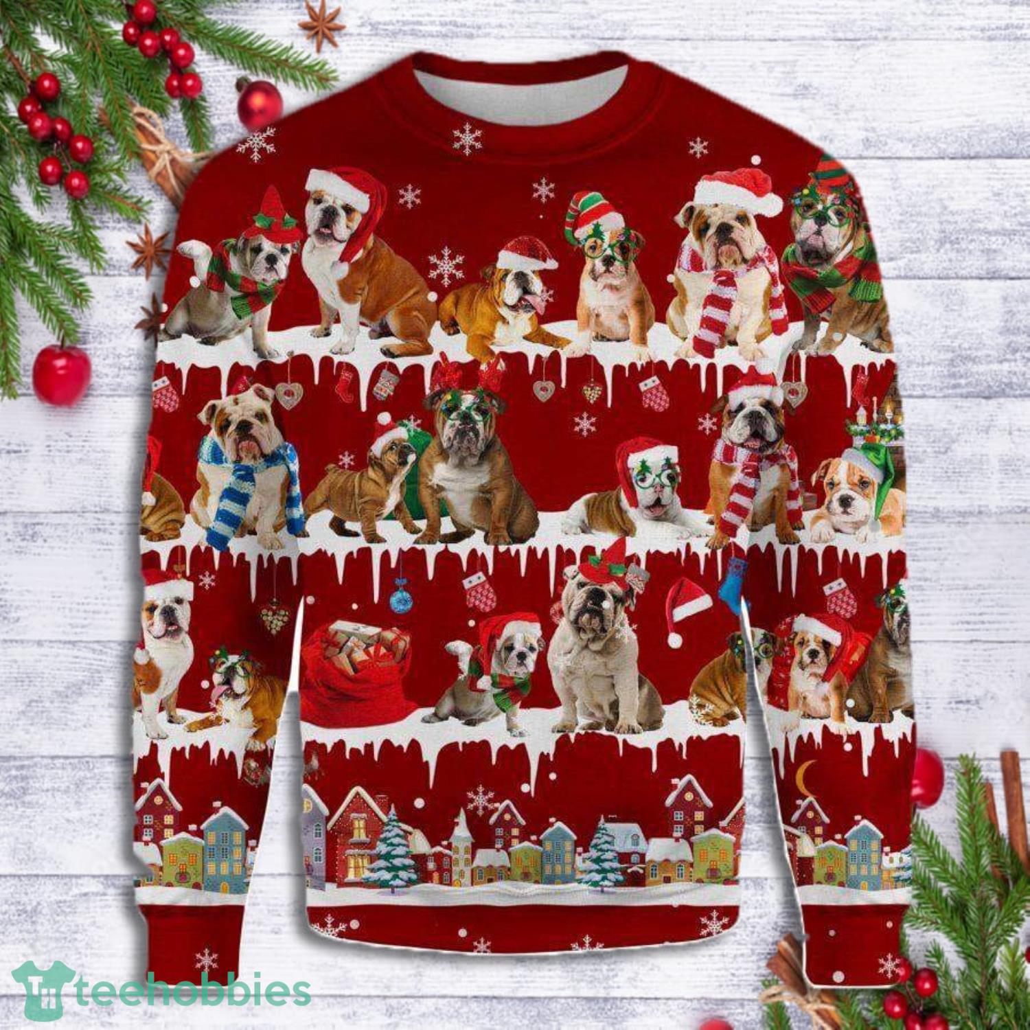 English bulldog sale ugly christmas sweater