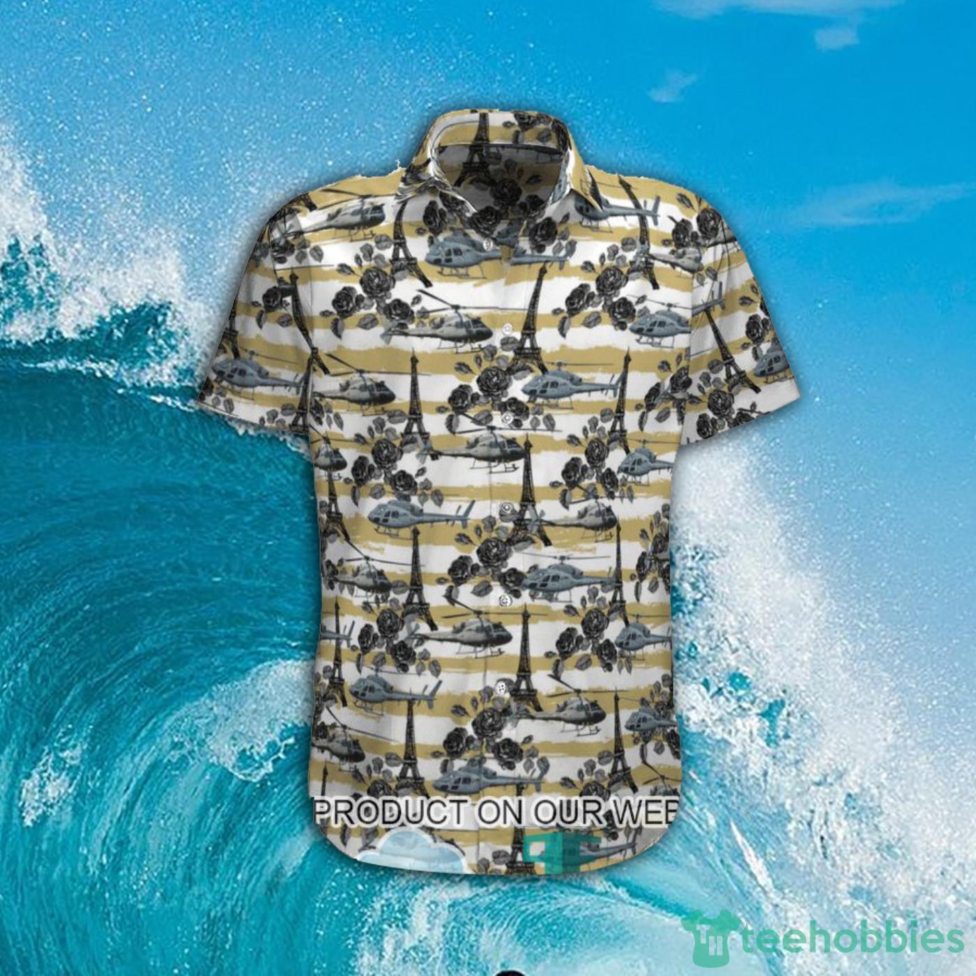 Eurocopter Fennec French Army White Short Sleeves Hawaiian Shirt Product Photo 1