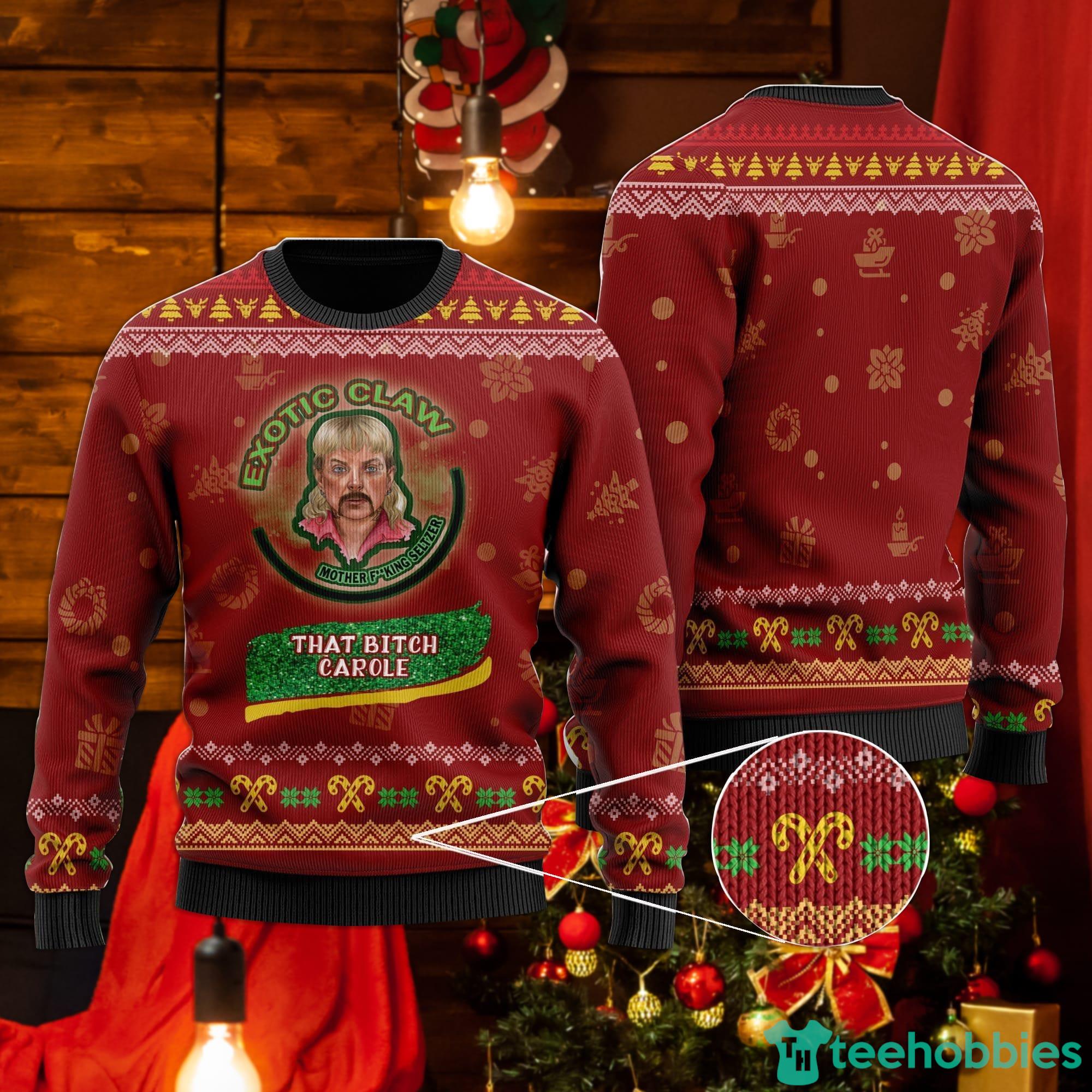 Ugly christmas sweater tiger king hot sale