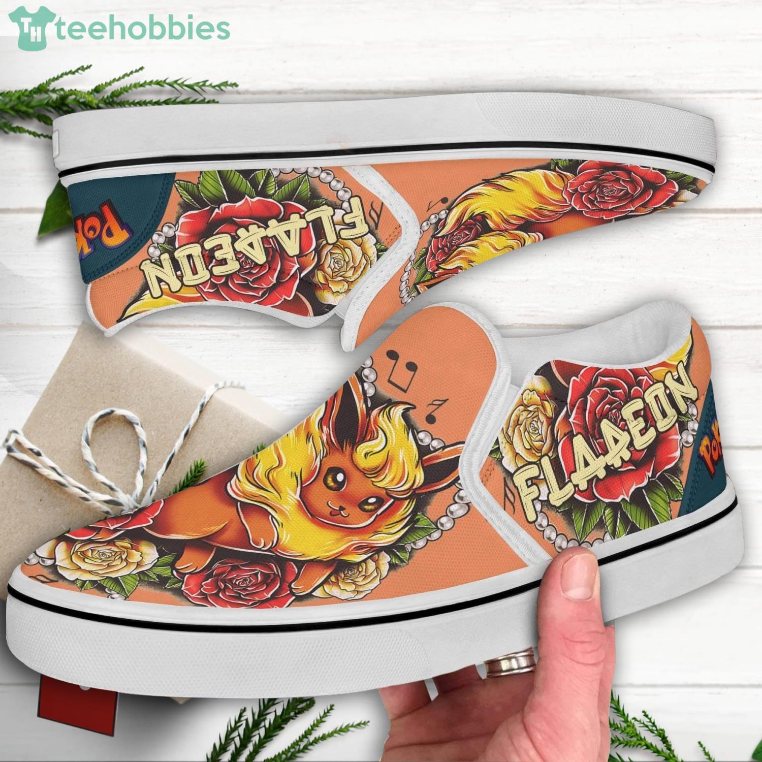Flareon Pokemon Slip On Shoes