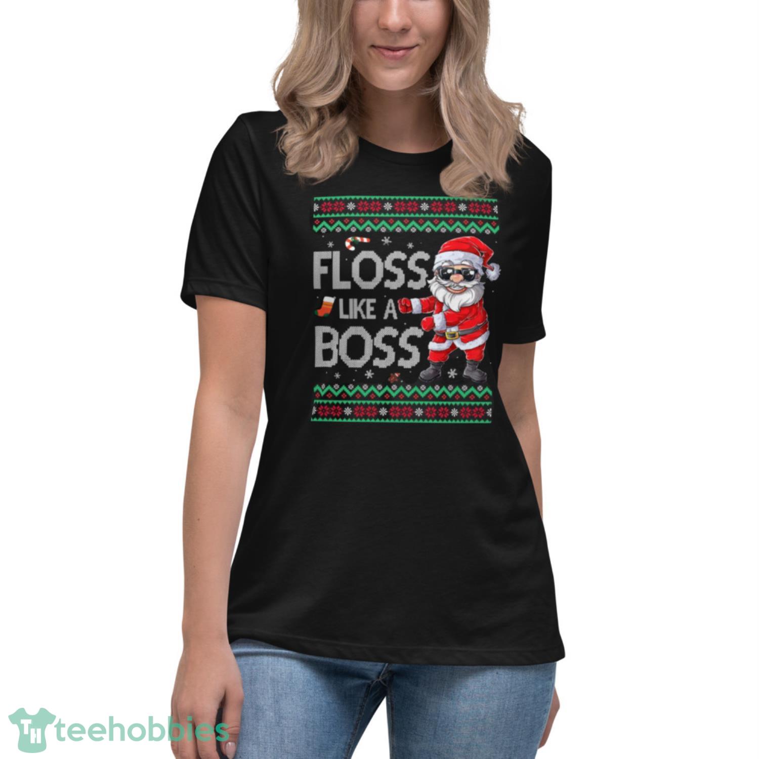 Floss Like A Boss Santa Christmas Boys Kids Xmas Flossing Shirt