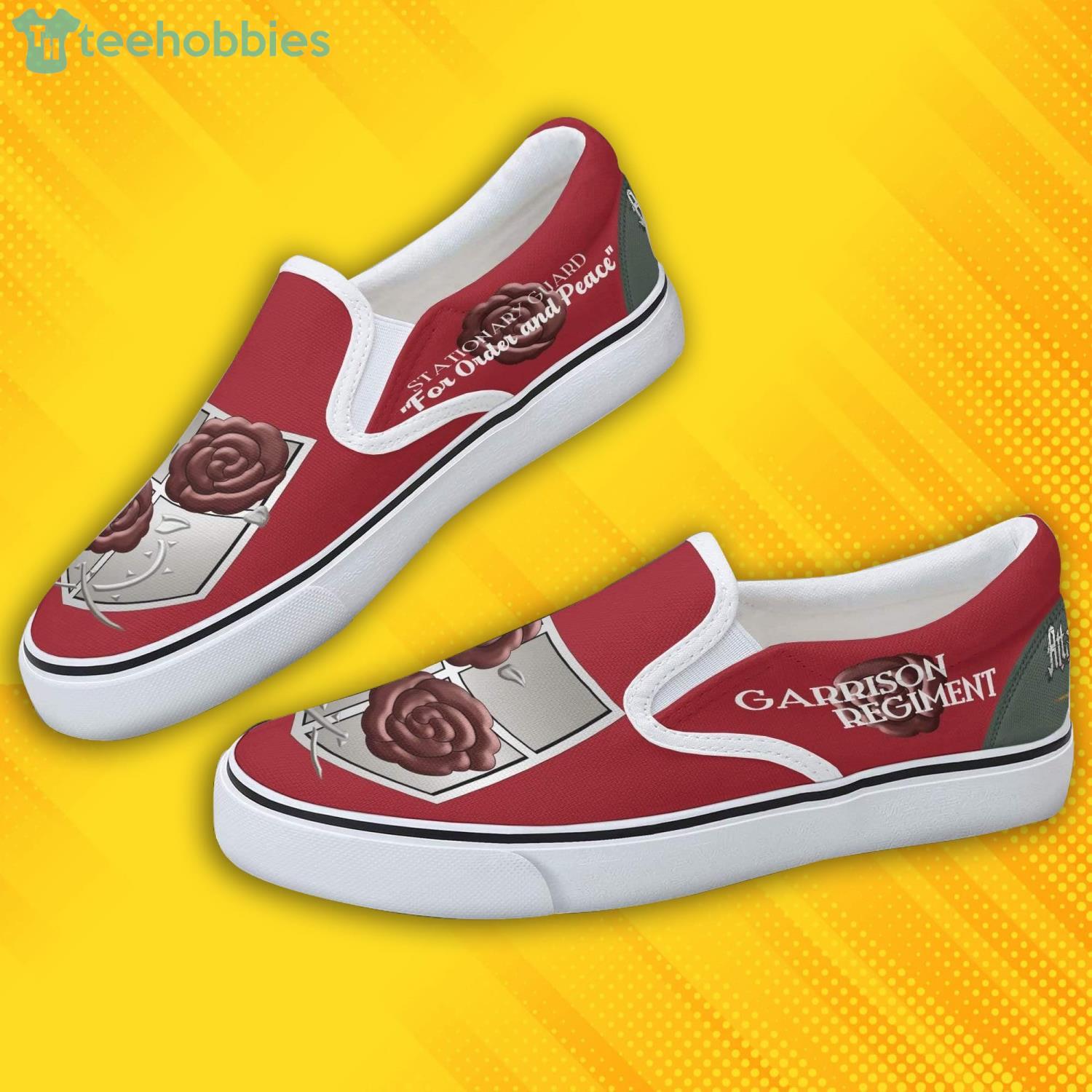 Garrison Regiment Custom Attack on Titan Anime Slip On Shoes Product Photo 3 Garrison Regiment Custom Attack on Titan Anime Slip On Shoes Product Photo 3