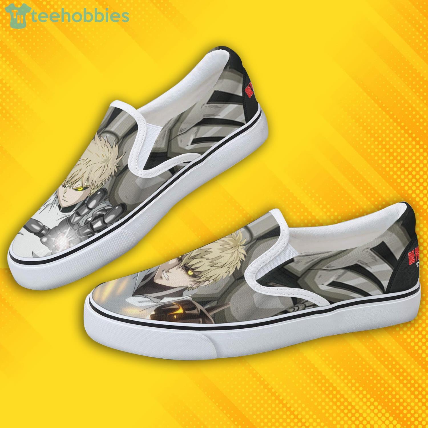 Genos Shoes Custom One Punch Man Anime Slip On Shoes Product Photo 3 Genos Shoes Custom One Punch Man Anime Slip On Shoes Product Photo 3