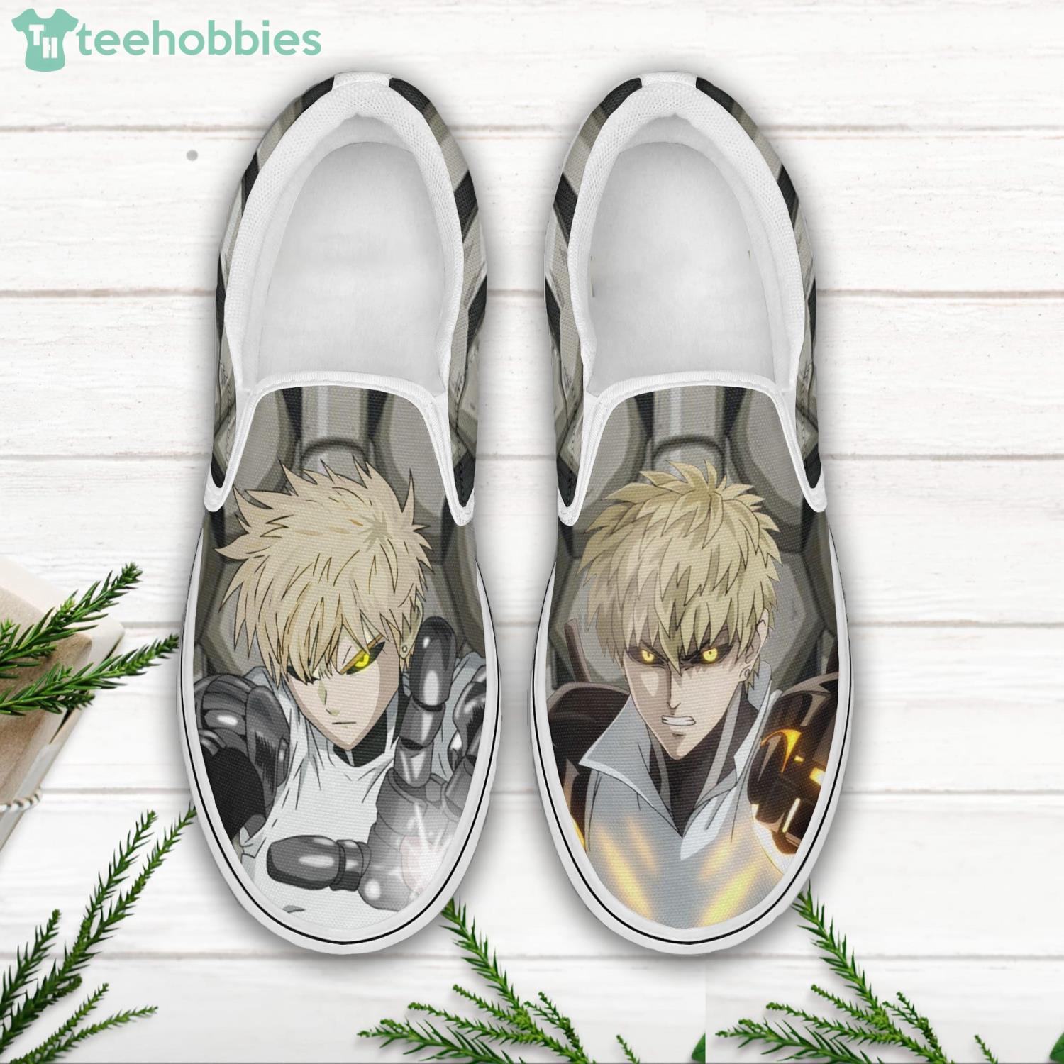 Genos Shoes Custom One Punch Man Anime Slip On Shoes Product Photo 1 Genos Shoes Custom One Punch Man Anime Slip On Shoes Product Photo 1
