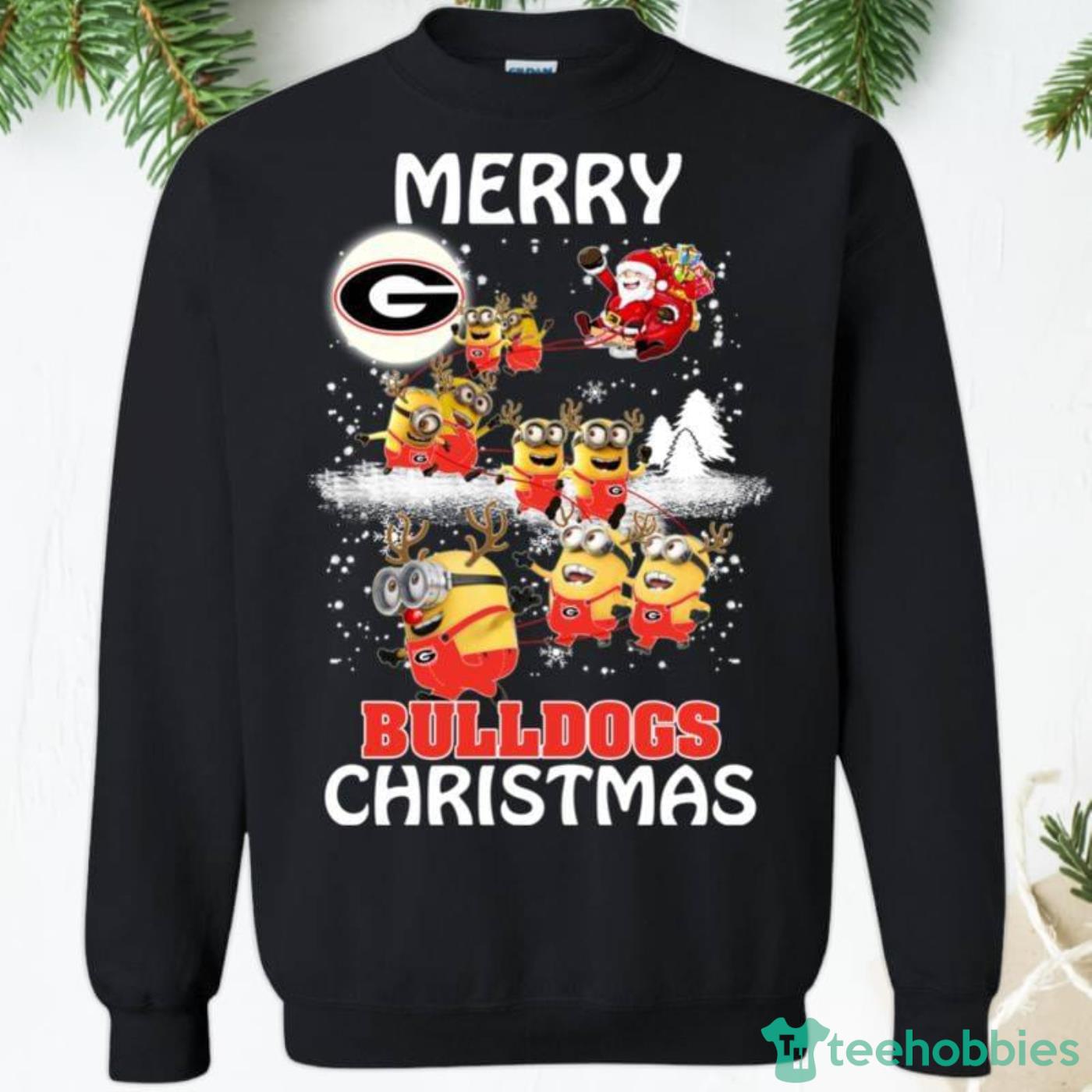 Georgia Bulldogs Minions Santa Claus Christmas Hoodies Sweatshirts Product Photo 1