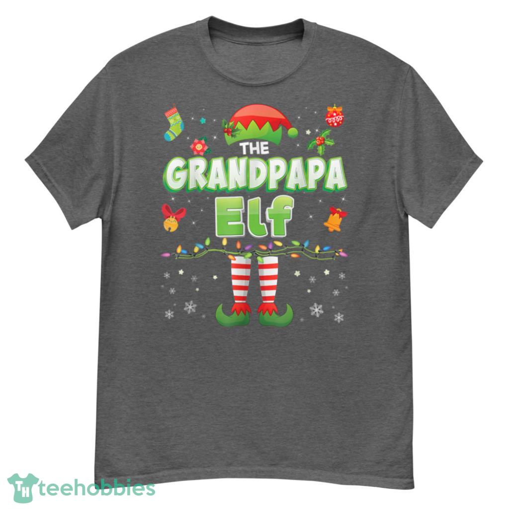 Grandpapa Elf Matching Family Merry Christmas Santa Christmas Shirt - G500 Men’s Classic T-Shirt-1
