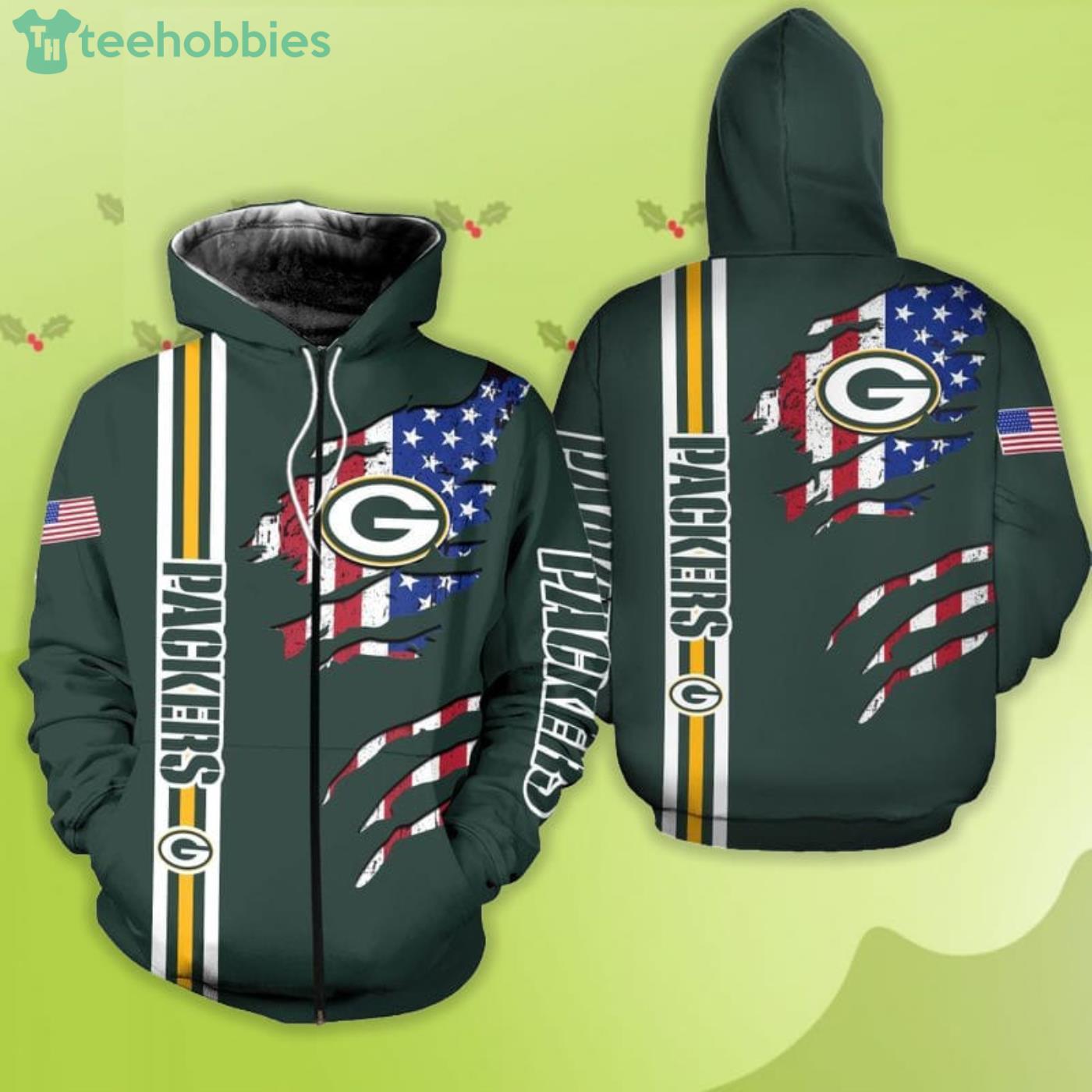 Green Bay Packers Hoodie 3D Zipper Hoodie Full All Over Printhoodie Apparel  3