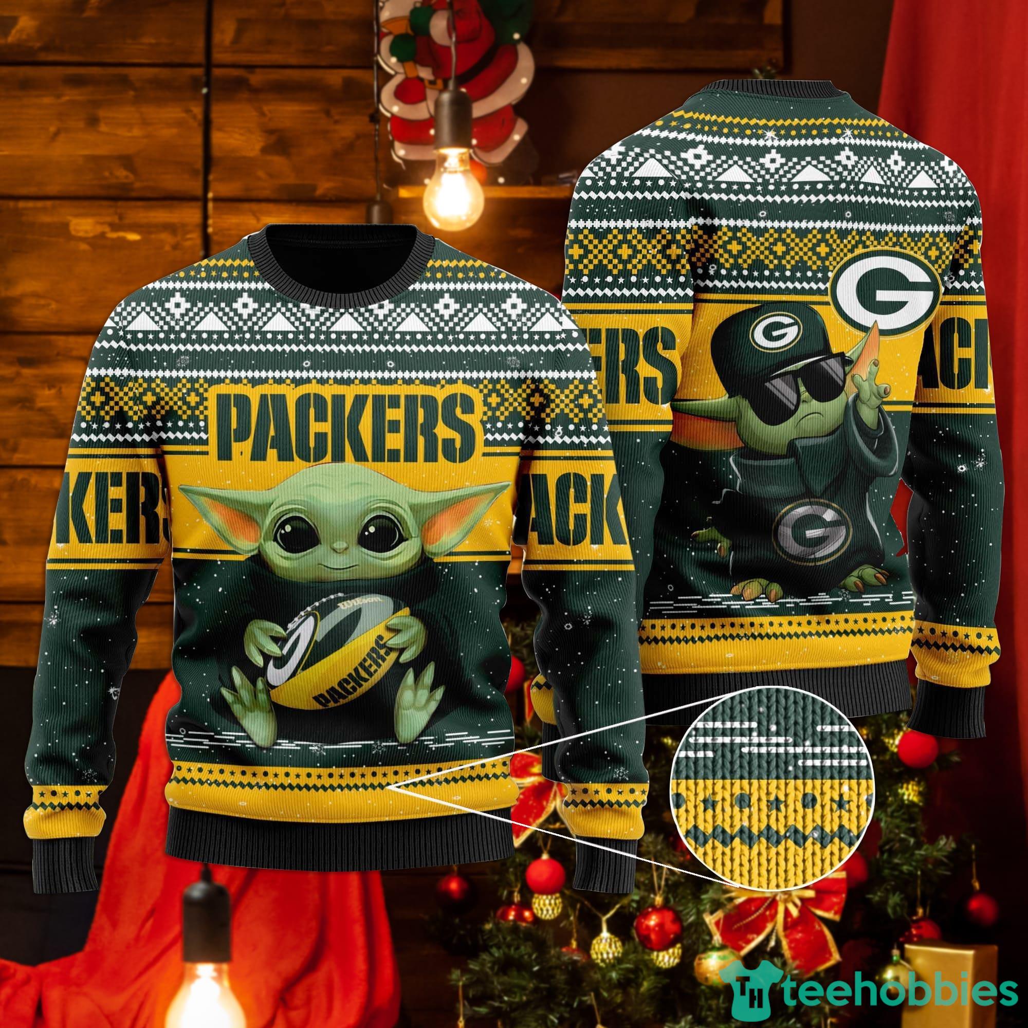 Green Bay Packers Snowflakes Pattern Ugly Christmas Sweater