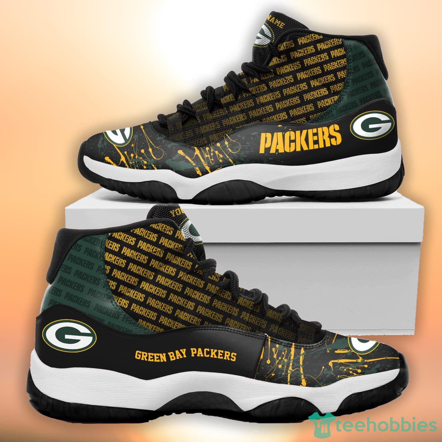 NFL Green Bay Packers Custom Name Air Jordan 13 Shoes V7