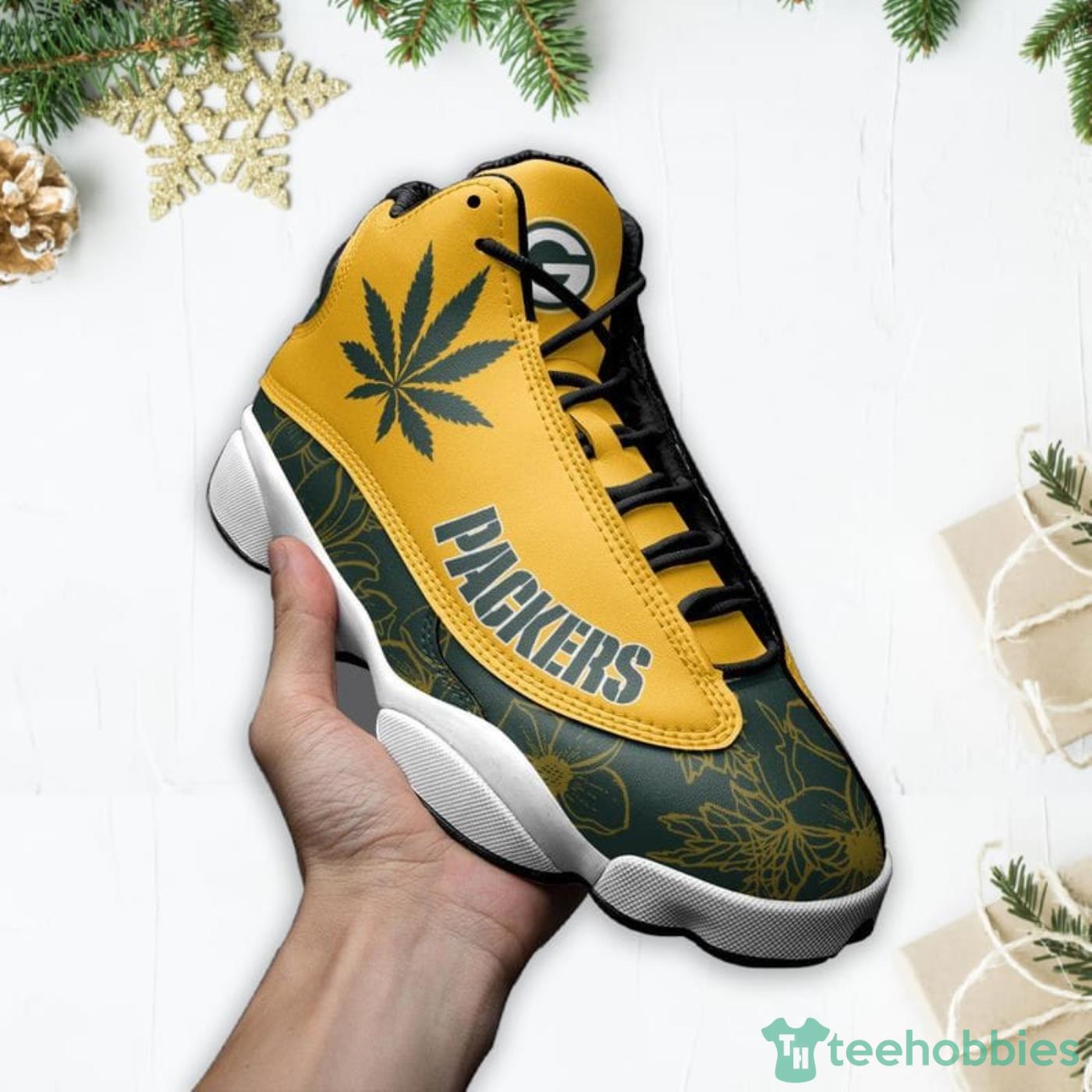 Cleveland Browns Weed Pattern Air Jordan 13 Shoes For Fans