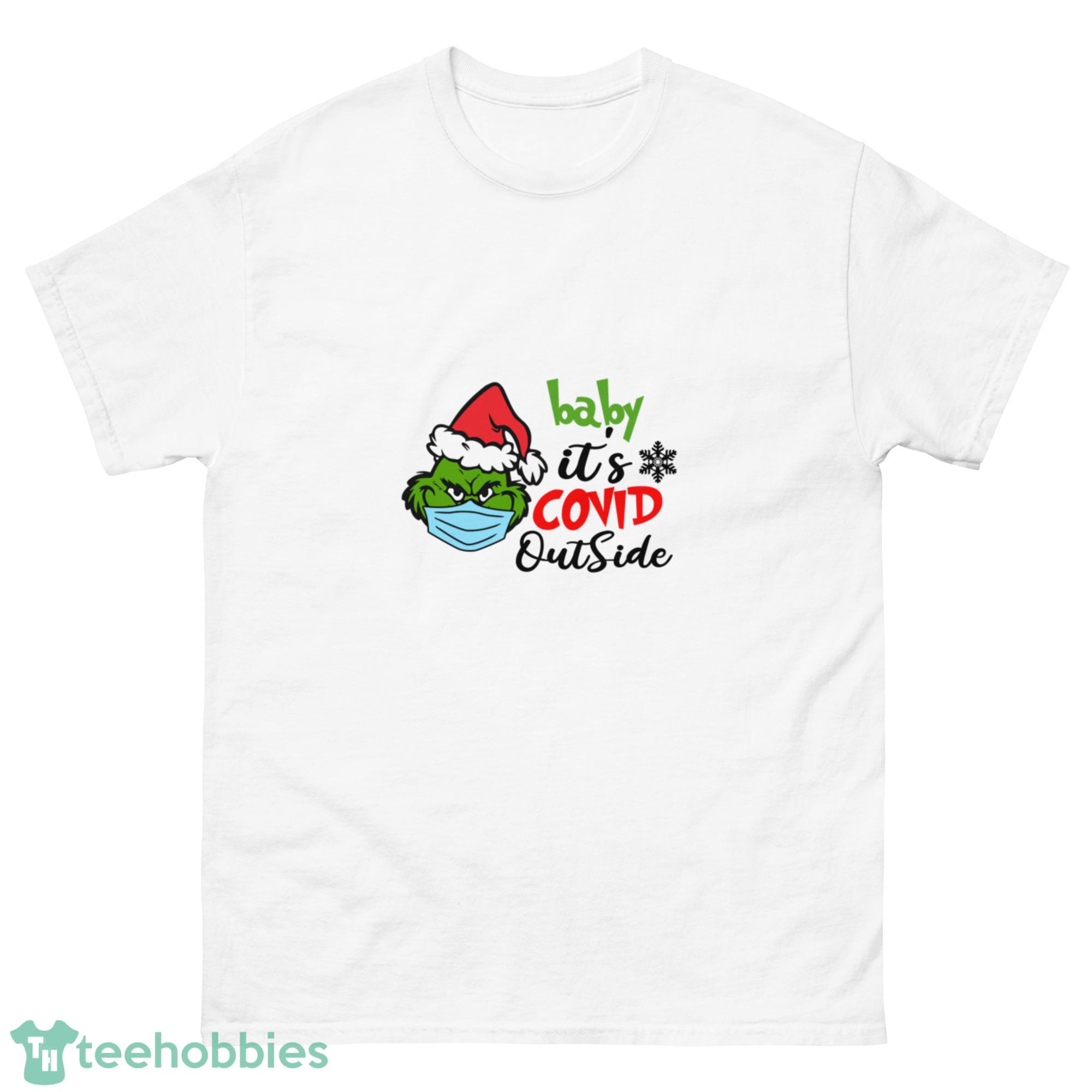 Grinch Baby It's Covid Outside Circle Ornament Shirt - G500 Men’s Classic T-Shirt-1