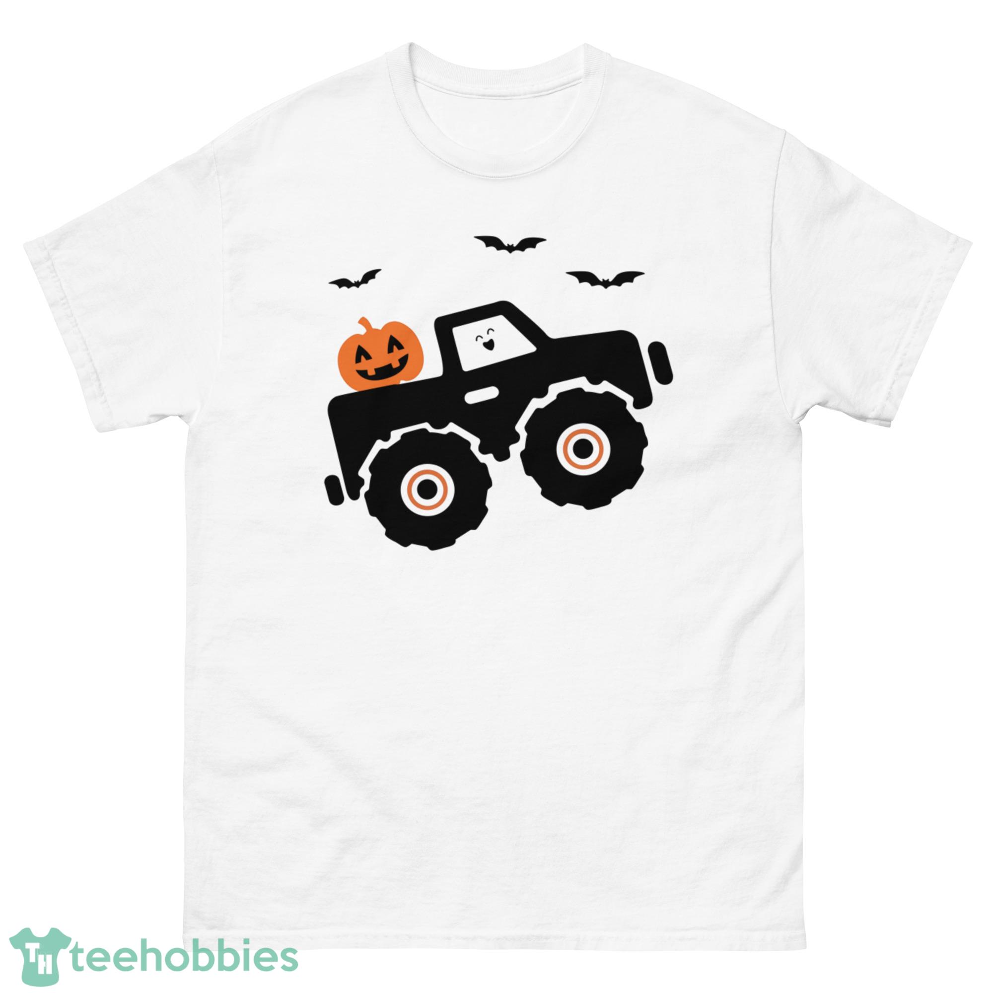 Halloween Pumpkin Ghost Monster Truck Shirt - G500 Men’s Classic T-Shirt-1