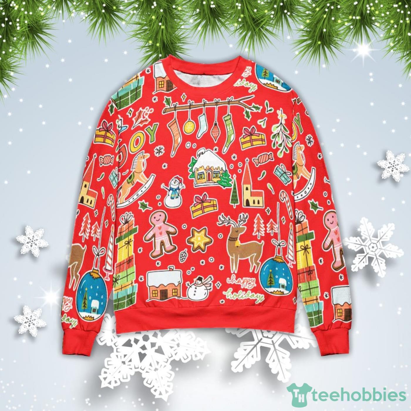 Happy Holidays Christmas Gift Ugly Christmas Sweater Product Photo 1