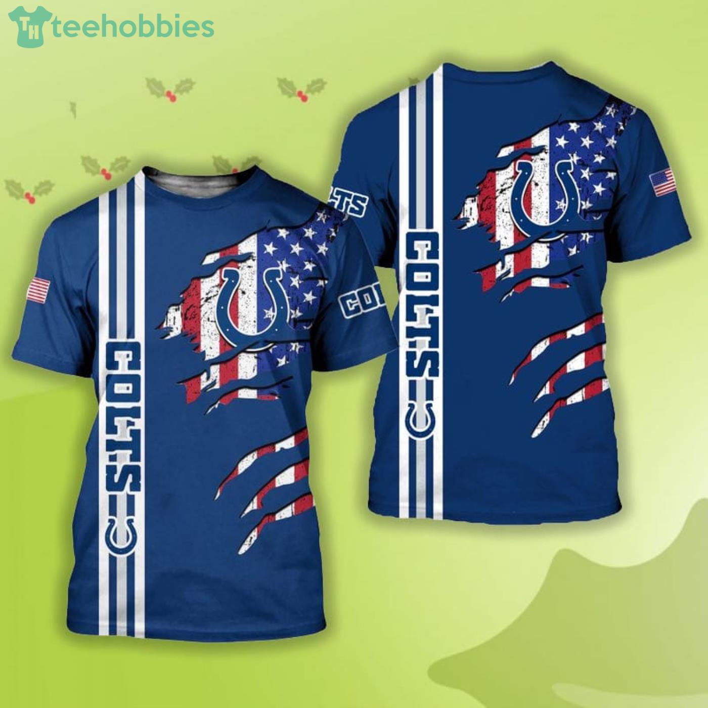 Indianapolis Colts American Flag All Over Printed 3D Shirts