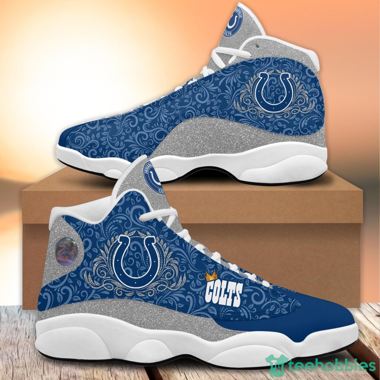 Indianapolis Colts Air Jordan 13 Sneakers Sport Shoes 