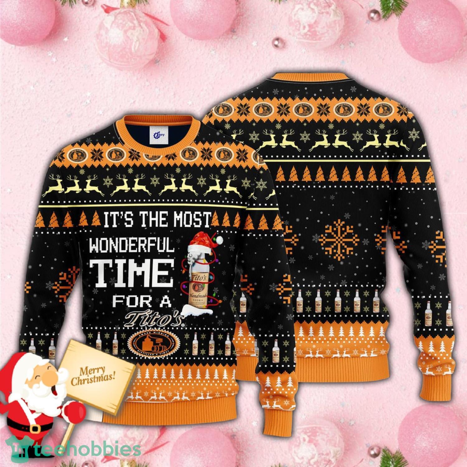 Its The Most Wonderful Time For A Titos Knitted All Over Print 3D Christmas Ugly Sweater Product Photo 1 Its The Most Wonderful Time For A Titos Knitted All Over Print 3D Christmas Ugly Sweater Product Photo 1