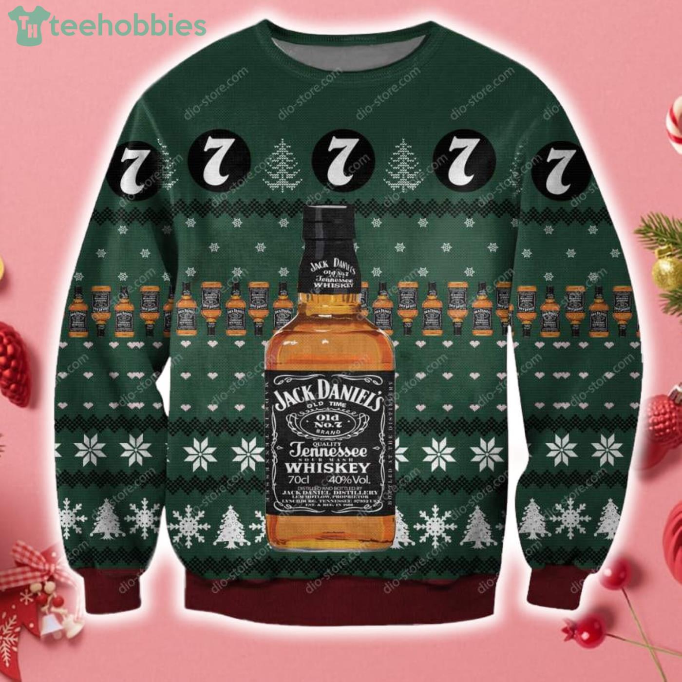 Jack Daniel's Tennessee Whiskey 3D Christmas Knitting Pattern Ugly Sweater Sweatshirt image Jack Daniel's Tennessee Whiskey 3D Christmas Knitting Pattern Ugly Sweater Sweatshirt Product Photo 1