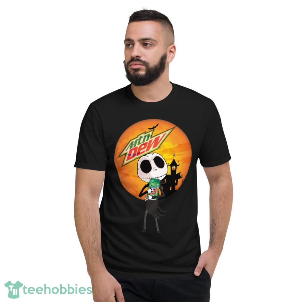 Jack Skellington Hug Mountain Dew Can Halloween Shirt - Short Sleeve T-Shirt