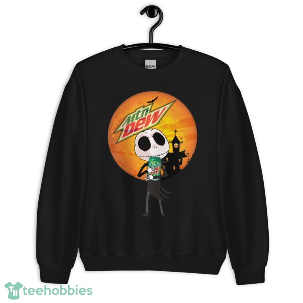 Jack Skellington Hug Mountain Dew Can Halloween Shirt - Unisex Crewneck Sweatshirt