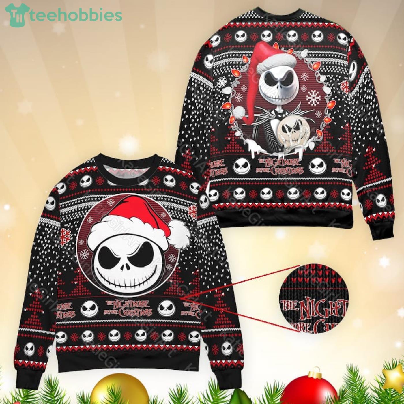 Jack Skellington Louis Vuitton Logo Ugly Christmas Sweater - LIMITED EDITIOn
