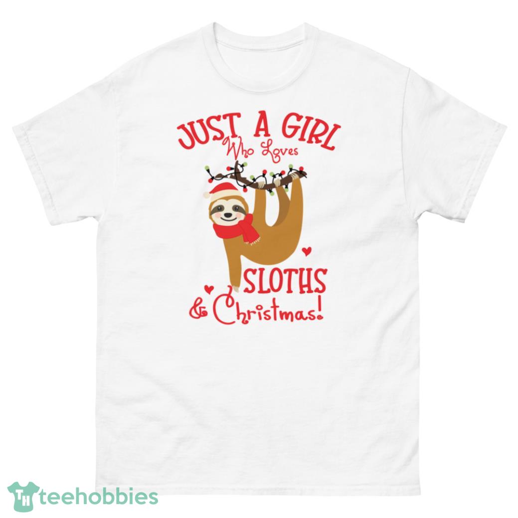 Just A Girl Who Loves Sloth Christmas Shirt - G500 Men’s Classic T-Shirt-1