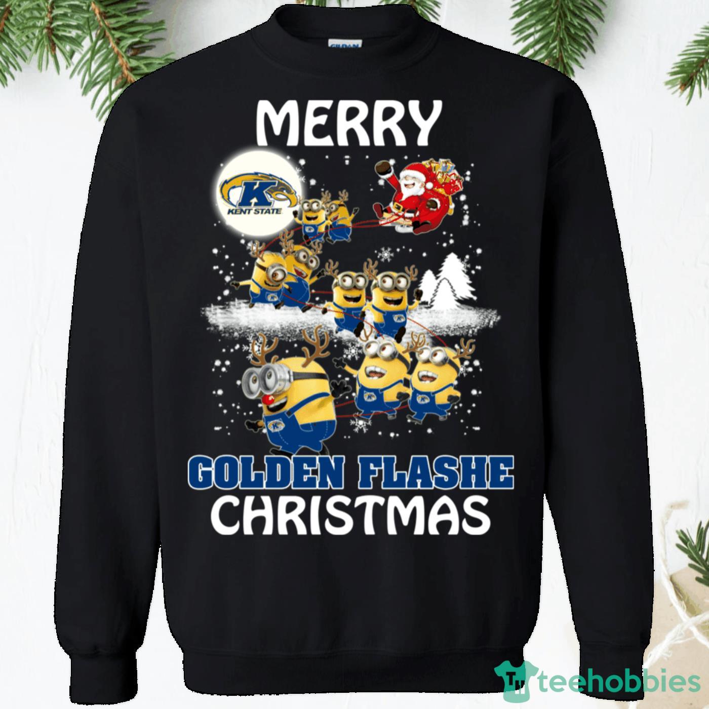 Kent State Golden Flashes Minions Santa Claus Christmas Sweatshirt Product Photo 1