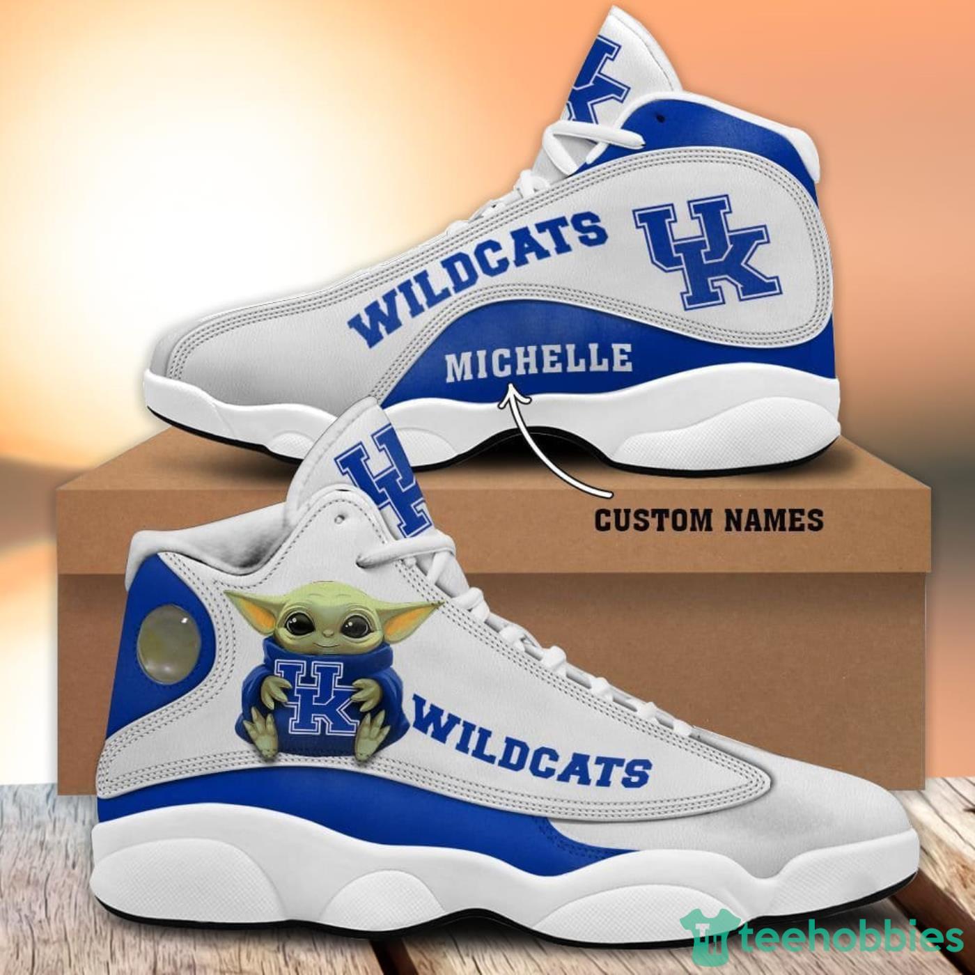 Kentucky Wildcats Fans Custom Name Air Jordan 13 Sneaker Shoes
