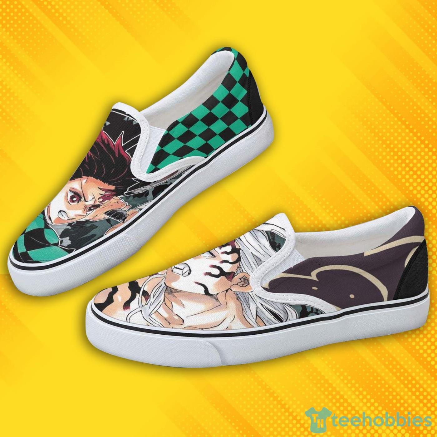 KNY Tanjiro vs Muzan Shoes Custom Anime Slip On Shoes image KNY Tanjiro vs Muzan Shoes Custom Anime Slip On Shoes Product Photo 2