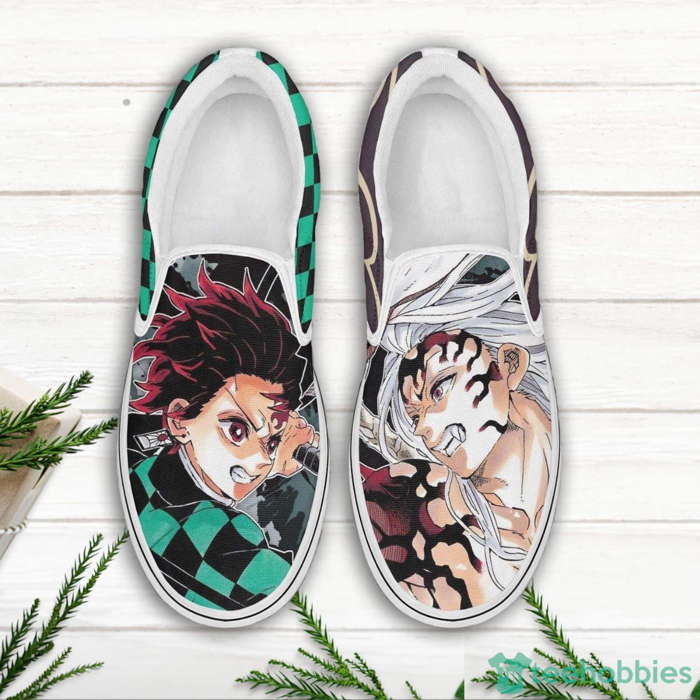 KNY Tanjiro vs Muzan Shoes Custom Anime Slip On Shoes Product Photo 1 KNY Tanjiro vs Muzan Shoes Custom Anime Slip On Shoes Product Photo 1