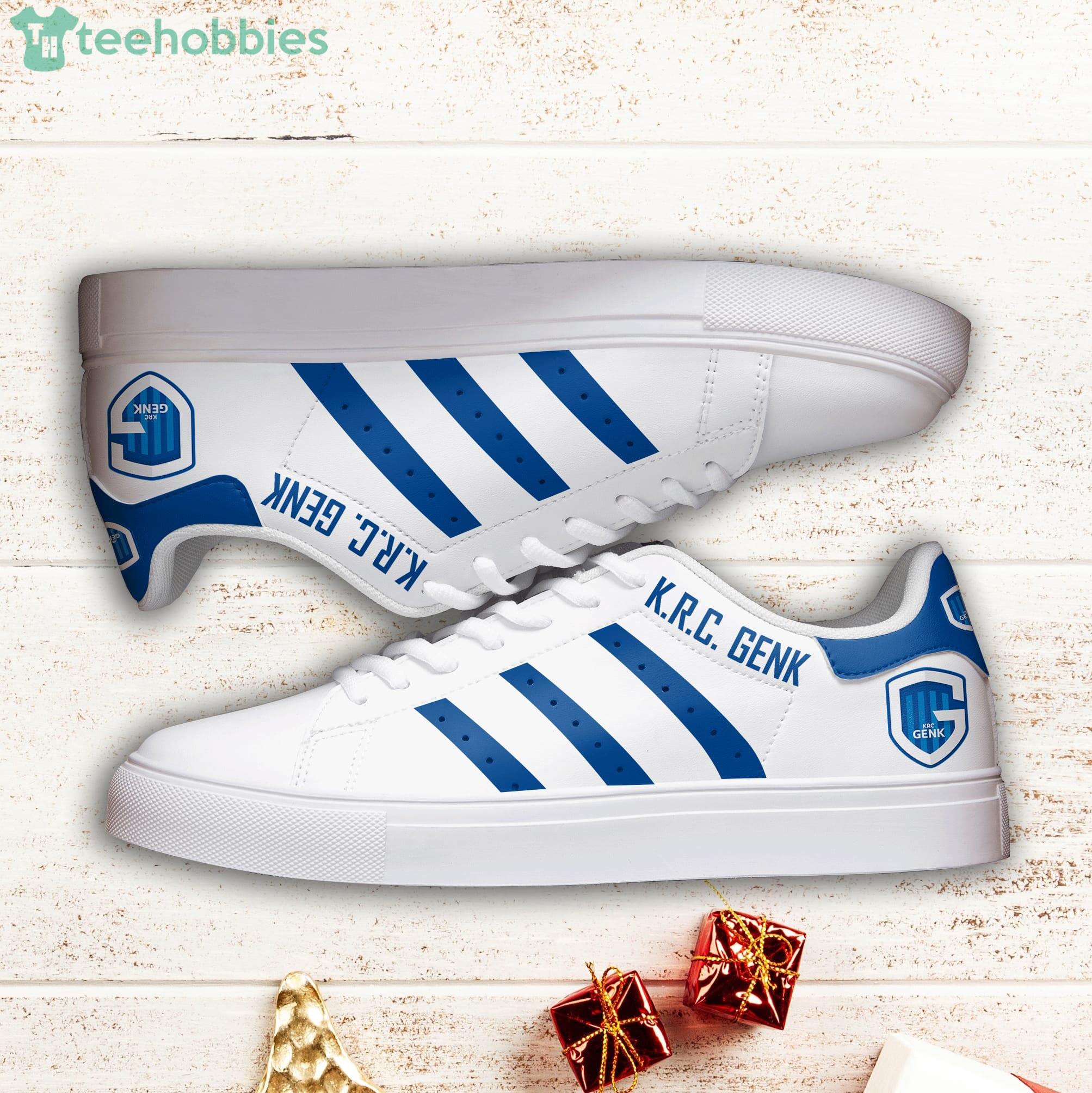 KRC Genk Blue Striped Stan Smith Low Top Skate Shoes Product Photo 1 KRC Genk Blue Striped Stan Smith Low Top Skate Shoes Product Photo 1