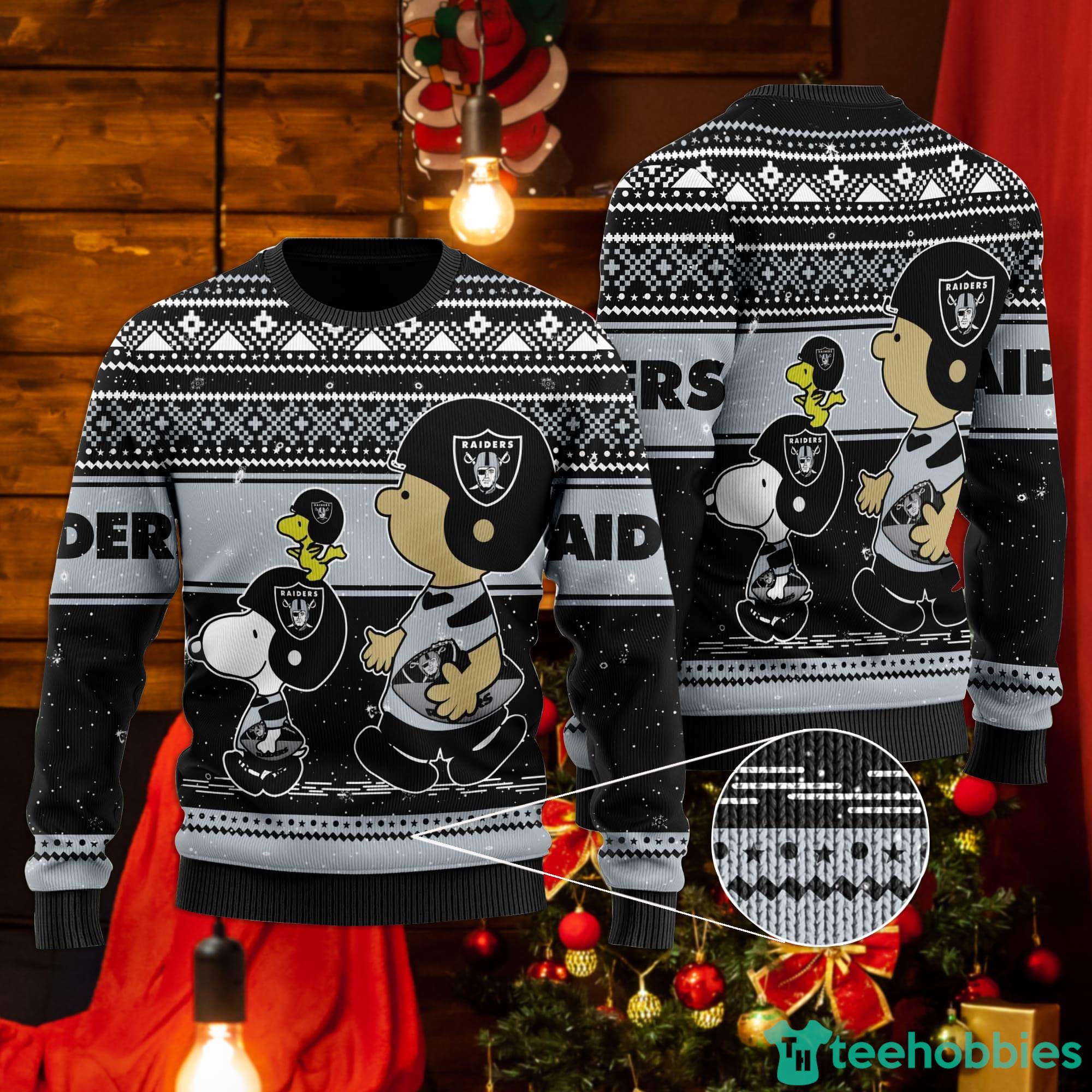 Las Vegas Raiders Snoopy Lover Ugly Christmas Sweater Product Photo 1