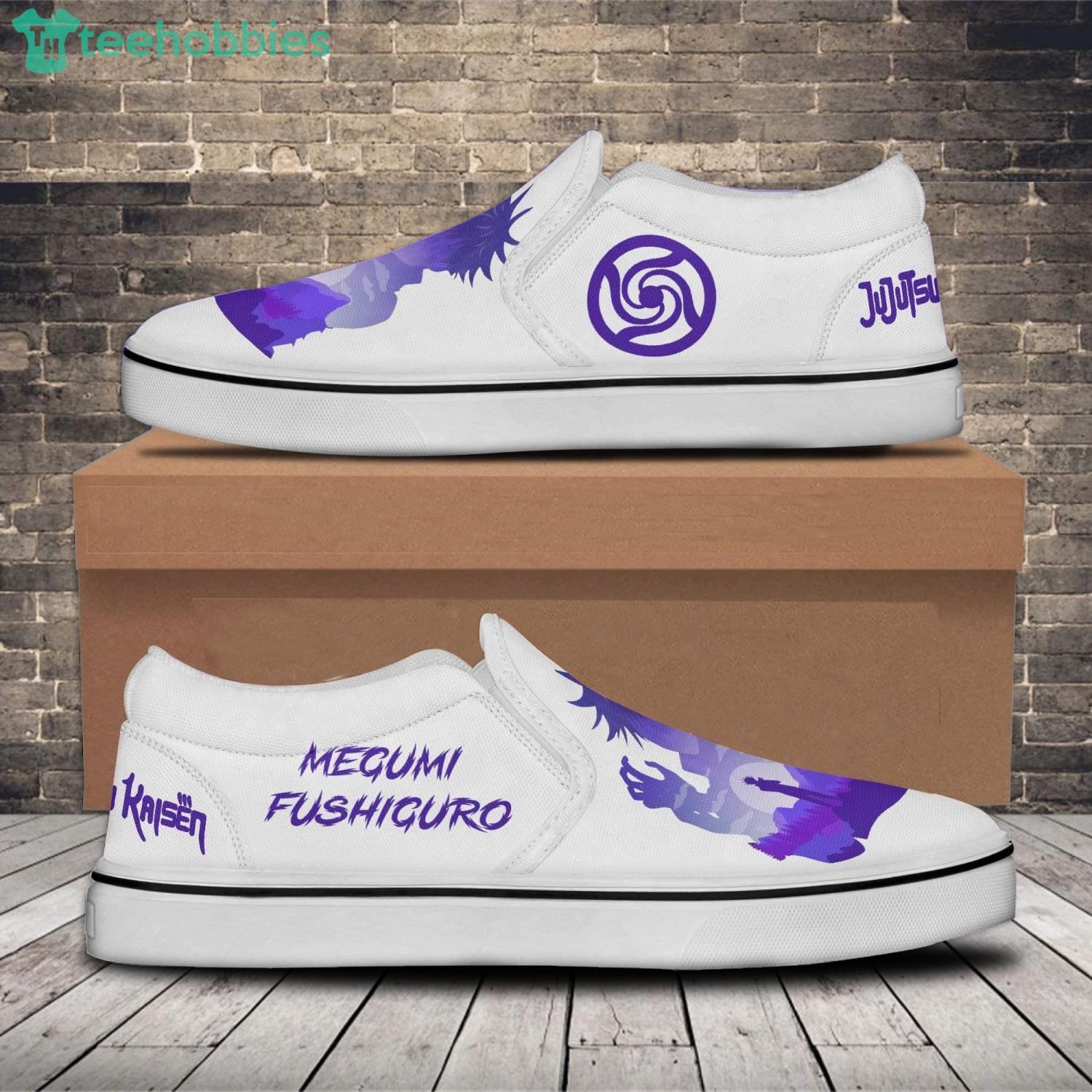Megumi Fushiguro Custom Jujutsu Kaisen Anime Slip On Shoes image Megumi Fushiguro Custom Jujutsu Kaisen Anime Slip On Shoes Product Photo 2