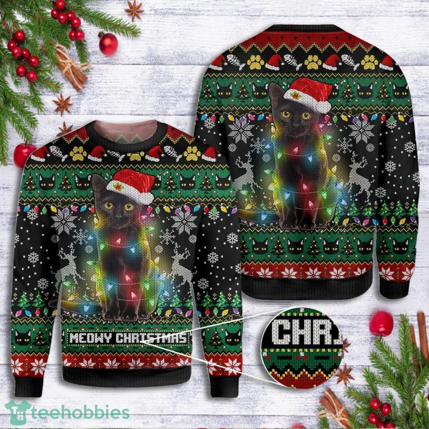 Meowy christmas outlet light up sweater