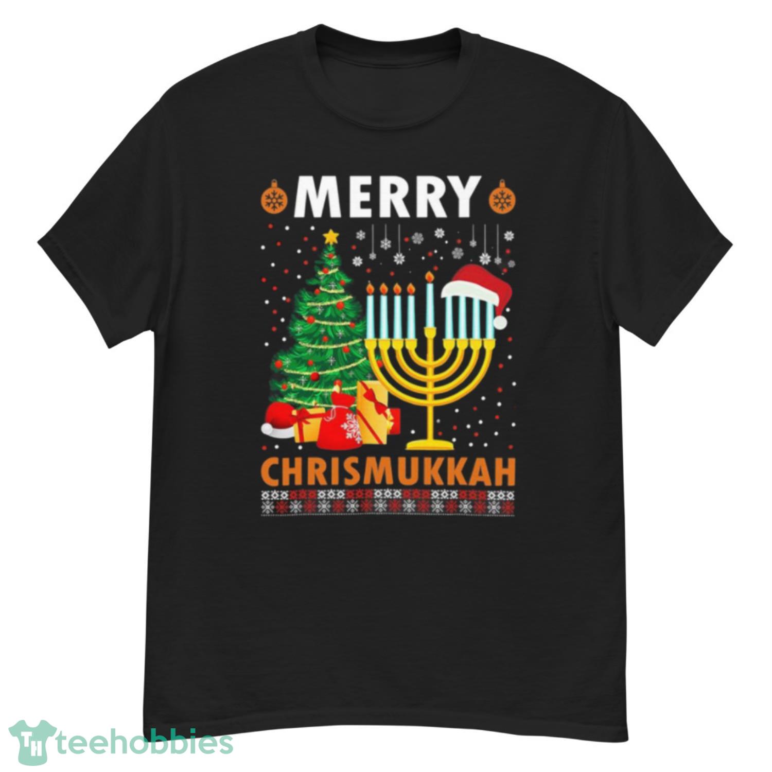 Merry Chrismukkah 2022 Happy Hanukkah Christmas Santa Hat Shirt - G500 Men’s Classic T-Shirt