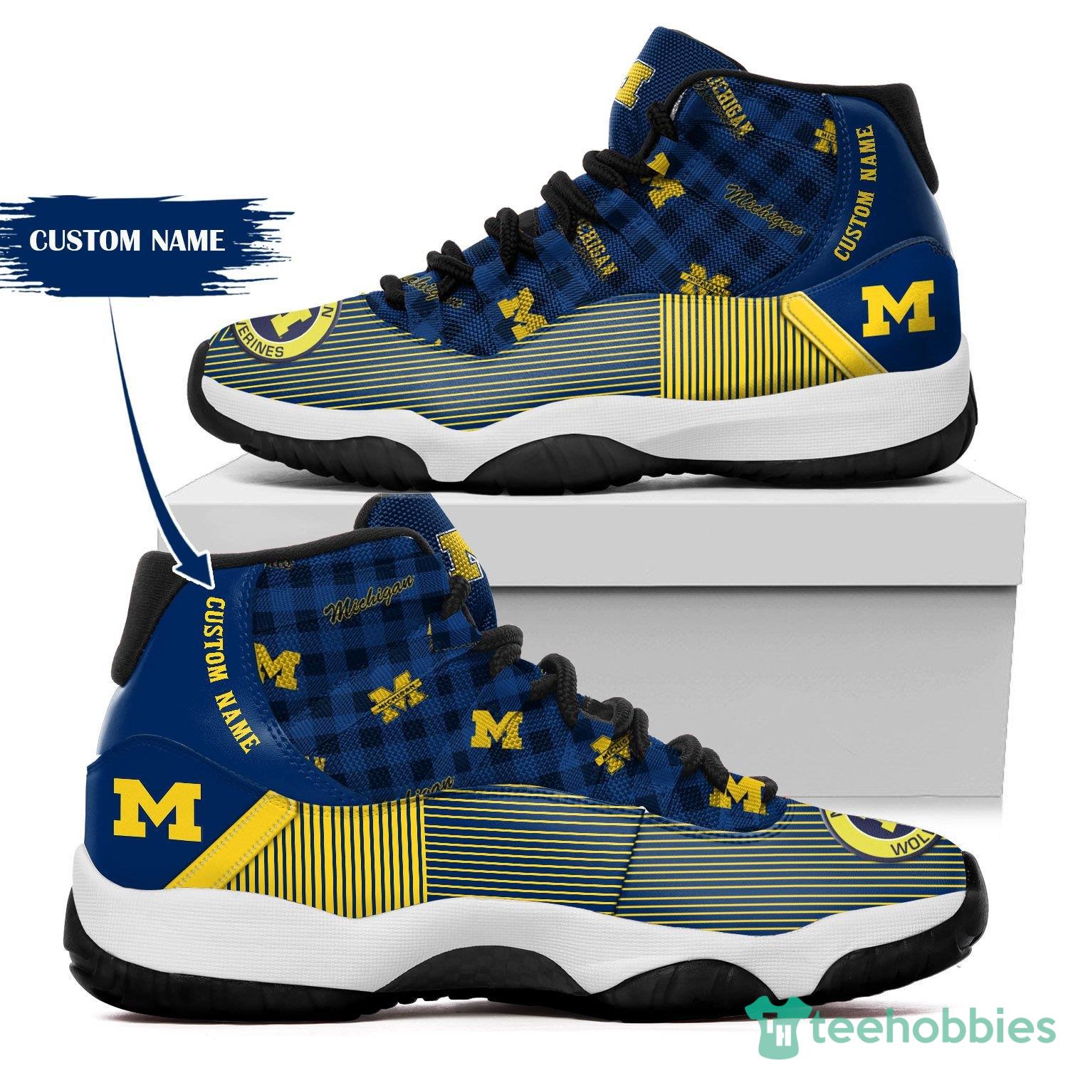 Air Jordan 13 Michigan Wolverines Custom Tennis Shoes, Sneakers