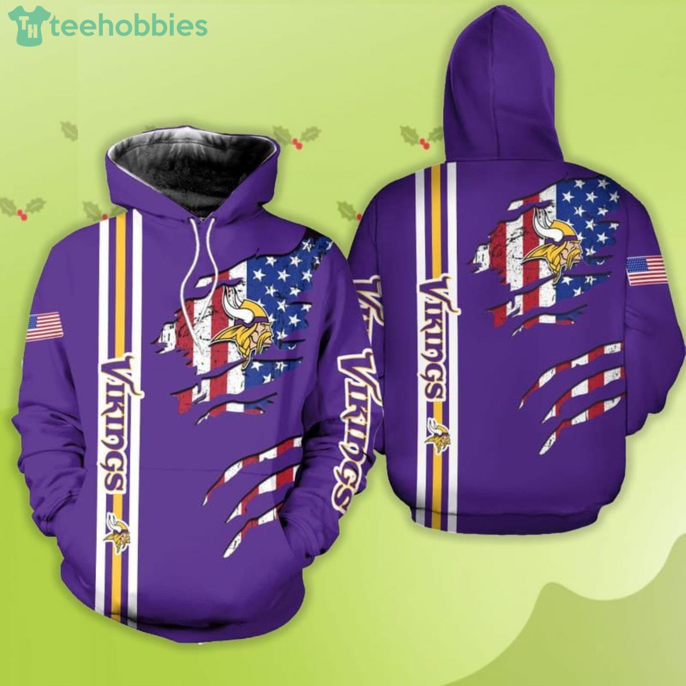 Minnesota Vikings Nfl Football Flag American 3d Hoodie - T-shirts Low Price