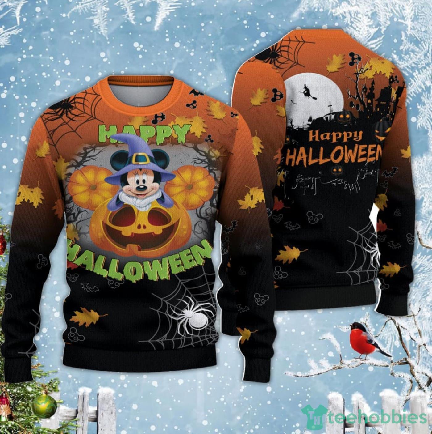 Minnie Mouse Witches Happy Halloween Ugly Christmas Sweater Product Photo 1